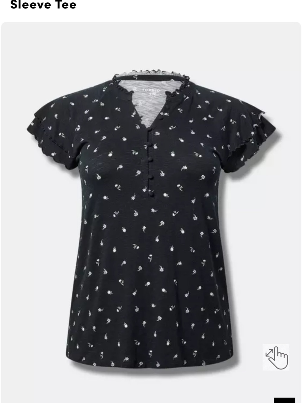 NWT TORRID 4X Girlfriend Heritage Slub V-Neck Flutter Sleeve Tee